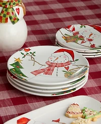 Certified International Snowman Delight Dinner Plates, Set of 4