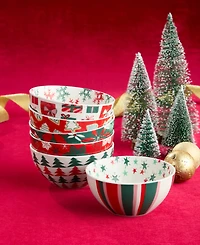 Certified International Holiday Spruce All Purpose Bowls, Set of 6