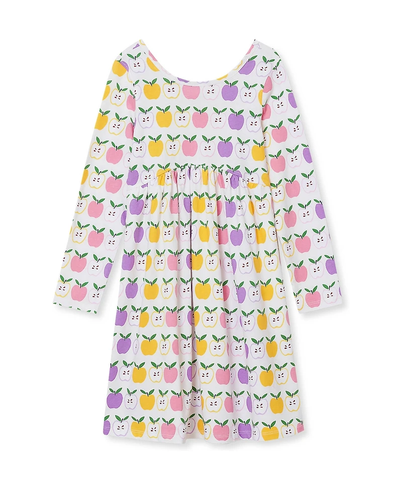 Lands' End Girls Plus Long Sleeve Gathered Waist Jersey Dress