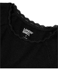 Lands' End Girls Long Sleeve Ribbed Tiered Dress