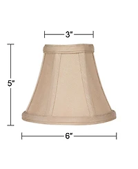 Imperial Shade Set of 2 Empire Lamp Shades Taupe Fabric Small 3" Top x 6" Bottom x 5" High Candelabra Clip-On Fitting