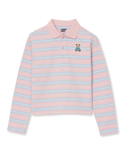 Lands' End Girls Long Sleeve Collared Polo Shirt