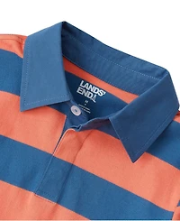 Lands' End Big Boys Husky Long Sleeve Collared Rugby Shirt