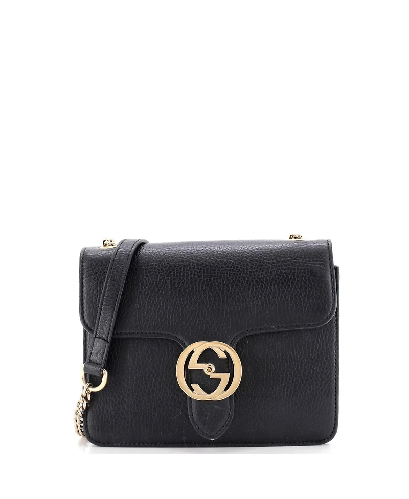 Pre-Owned Gucci Small Interlocking Shoulder Bag Leather