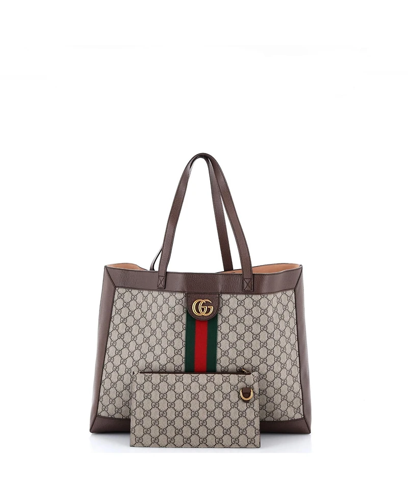 Pre-Owned Gucci East West Ophidia Soft Open Tote Gg Coated Canvas