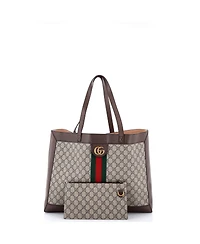 Pre-Owned Gucci East West Ophidia Soft Open Tote Gg Coated Canvas