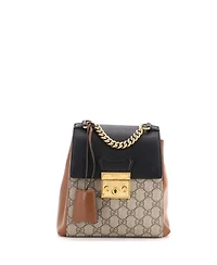 Pre-Owned Gucci Mini Padlock Backpack Gg Coated Canvas and Leather