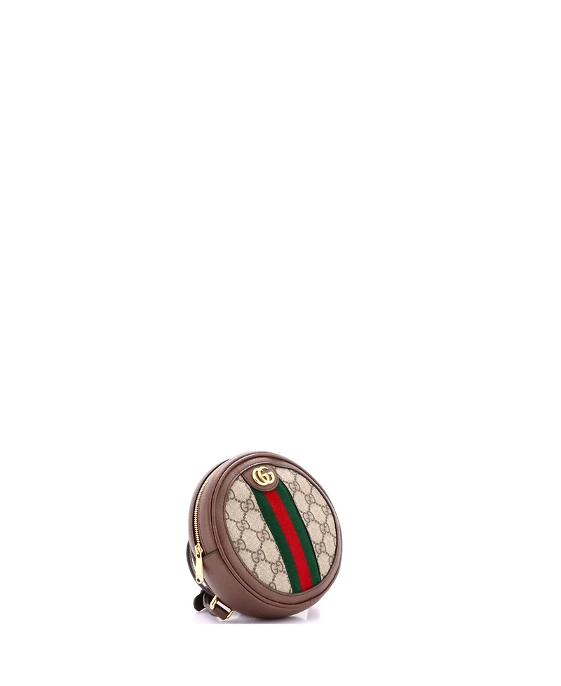 Pre-Owned Gucci Mini Ophidia Round Backpack Gg Coated Canvas