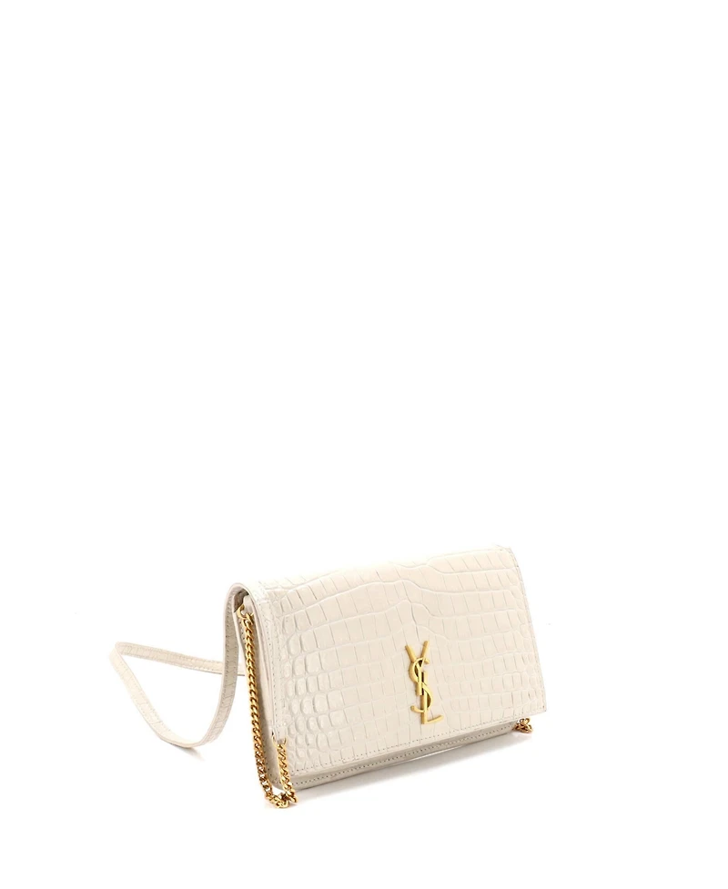 Pre-Owned Saint Laurent Classic Monogram Phone Holder Shoulder Bag Embossed Leather