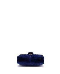 Pre-Owned Gucci Mini Gg Marmont Flap Bag Matelasse Velvet