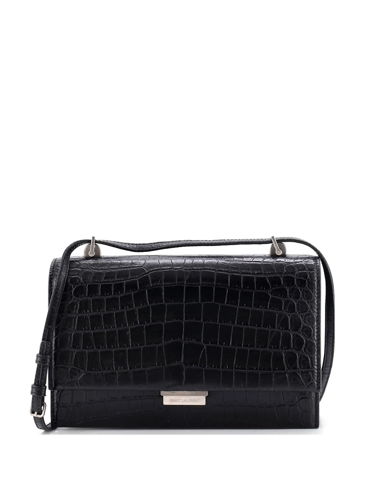 Pre-Owned Saint Laurent Small Babylone Crossbody Bag Embossed Leather