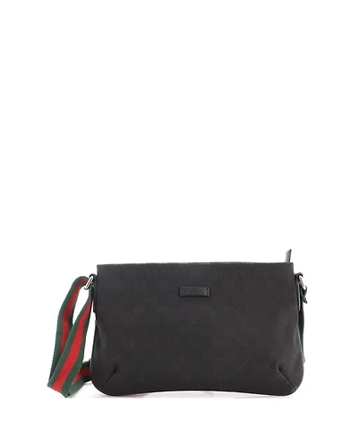 Pre-Owned Gucci Small Web Strap Messenger Bag Gg Canvas