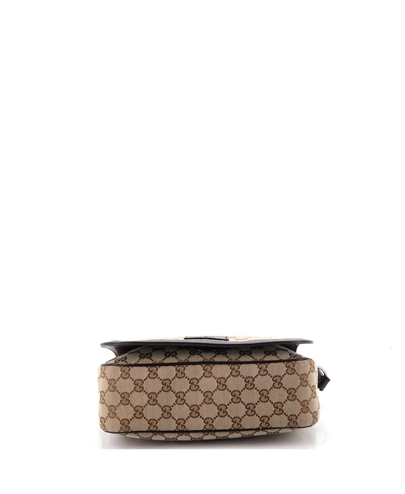 Pre-Owned Gucci Small Flap Messenger Bag Gg Canvas
