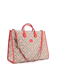 Pre-Owned Gucci Large Convertible Open Tote Apple Gg Coated Canvas