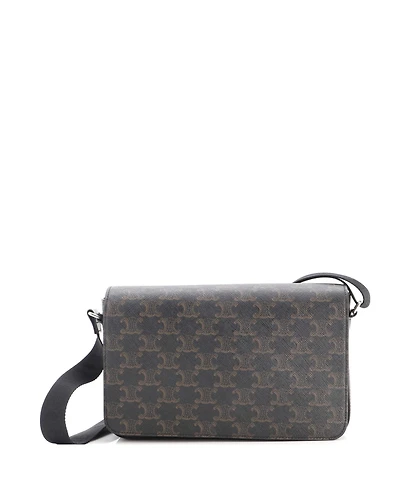 Pre-Owned Celine Medium Flap Messenger Bag Triomphe Coated Canvas
