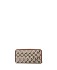 Pre-Owned Gucci Long Horsebit 1955 Zip Around Wallet Gg Coated Canvas
