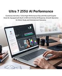 Hp 17.3" Touchscreen Business Copliot Ai Laptop, Intel Core Ultra 7 255U, Intel Graphics, 16GB DDR5, 512GB Ssd, Wi-Fi 6, Win11 Home, Silver