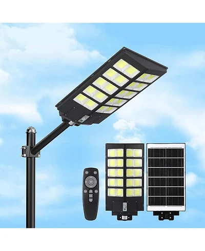 Maxsa 4000W Solar Street Light Outdoor, 6500K Led Security Light with Motion Sensor, Remote Control, Dusk-to-Dawn, IP67 Waterproof