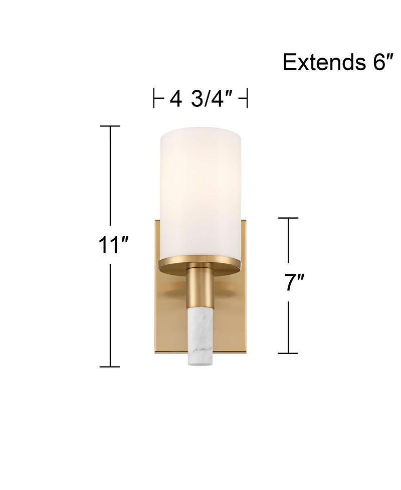 Possini Euro Design Possini Euro Lucius 11" High Soft Gold and White Marble Wall Sconce