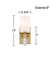 Possini Euro Design Possini Euro Lucius 11" High Soft Gold and White Marble Wall Sconce