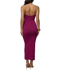 Jluxlabel Women's La Lune Drape Cowl-Neckline Sleeveless Midi Dress