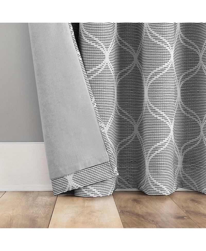 Sun Zero Tikal Woven Ogee Blackout Grommet Curtain Panel Pair