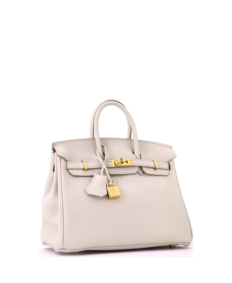 Pre-Owned Hermes Birkin 25 Handbag Light Togo with Gold Hardware