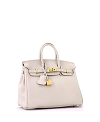 Pre-Owned Hermes Birkin 25 Handbag Light Togo with Gold Hardware