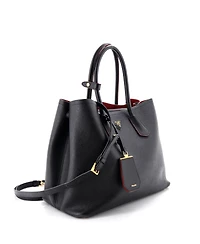 Pre-Owned Prada Medium Cuir Double Tote Saffiano Leather