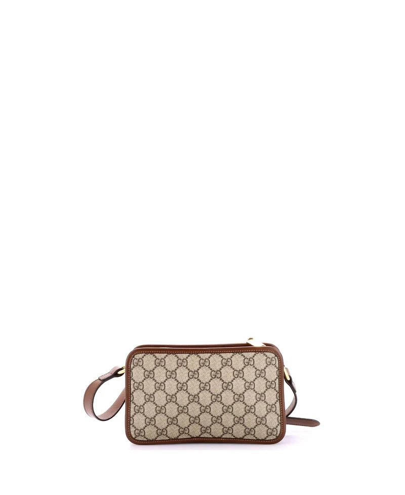 Pre-Owned Gucci Mini Interlocking G Patch Camera Bag Gg Coated Canvas