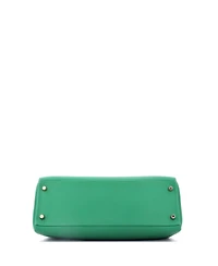 Pre-Owned Hermes Kelly 32 Handbag Green Evercolor with Gold Hardware