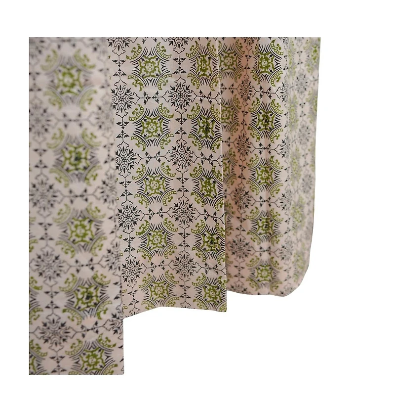 Fabdivine Chakravyu Handcarfted Block Print Boho Linen Curtain