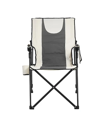 Slickblue Portable Reclining Camping Chair with Headrest, Armrests and Full Padding for Outdoor Use