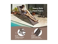 Boyel Living 2 Pieces Foldable Chaise Lounge Chair with 2-Position Footrest