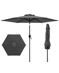 Sugift 7.5 ft Heavy Duty Outdoor Market Patio Umbrella with Push Button Tilt and Crank