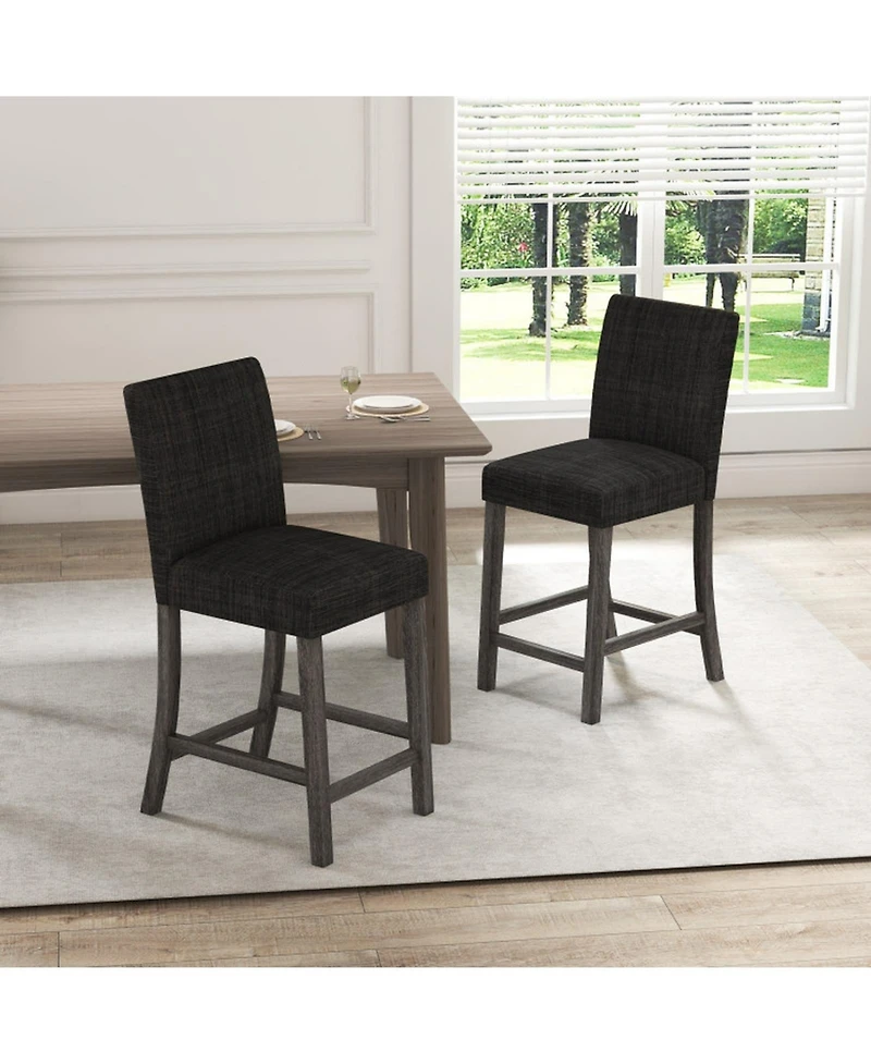 Sugift Counter Height Bar Stools Set of 2 with Backrest and Footrest
