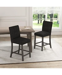 Sugift Counter Height Bar Stools Set of 2 with Backrest and Footrest