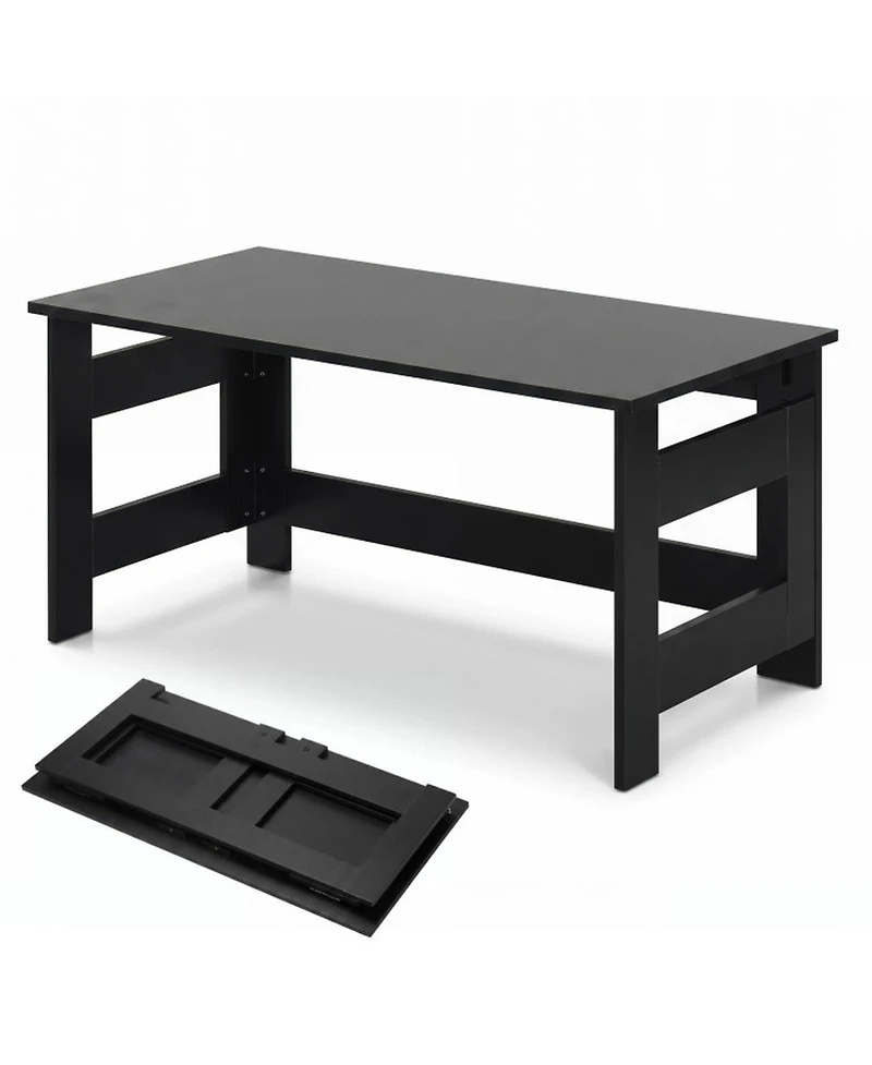 Sugift Portable Folding Floor Table Low Wooden Coffee Table with Foldable Legs