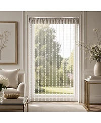 Kate Aurora 6 Piece Maison Estate Semi Sheer Collection Window Curtains and Beaded Valance Set