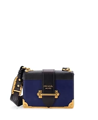 Pre-Owned Prada Small Cahier Crossbody Bag Leather and Saffiano Leather