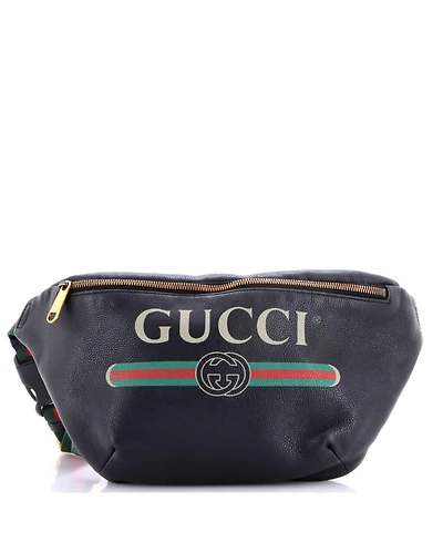 Pre-Owned Gucci Medium Logo Belt Bag Printed Leather
