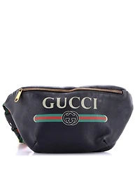 Pre-Owned Gucci Medium Logo Belt Bag Printed Leather