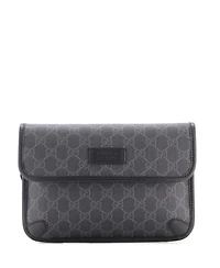 Pre-Owned Gucci Web Flap Belt Bag Gg Coated Canvas
