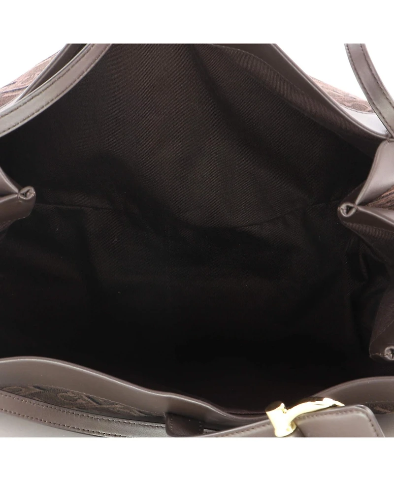 Pre-Owned Salvatore Ferragamo Medium Gancini Shoulder Tote Bag Gancini Jacquard