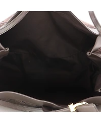 Pre-Owned Salvatore Ferragamo Medium Gancini Shoulder Tote Bag Gancini Jacquard