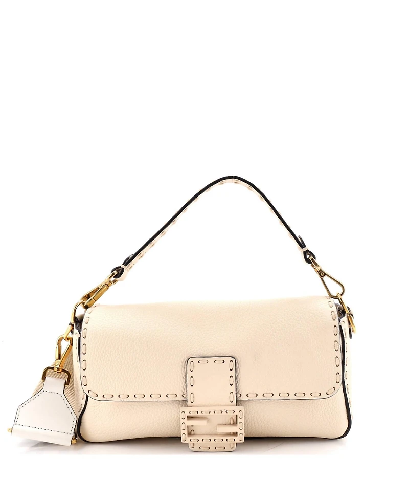 Pre-Owned Fendi Medium Selleria Baguette Nm Bag Leather