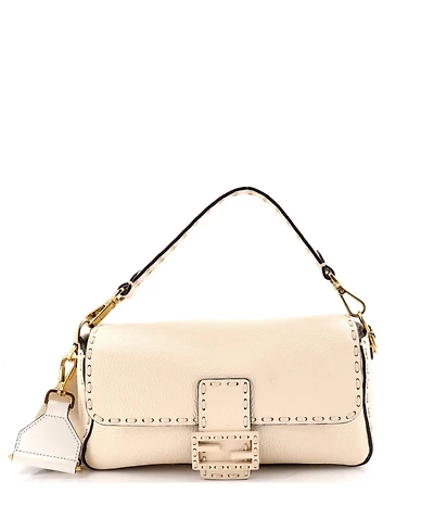 Pre-Owned Fendi Medium Selleria Baguette Nm Bag Leather
