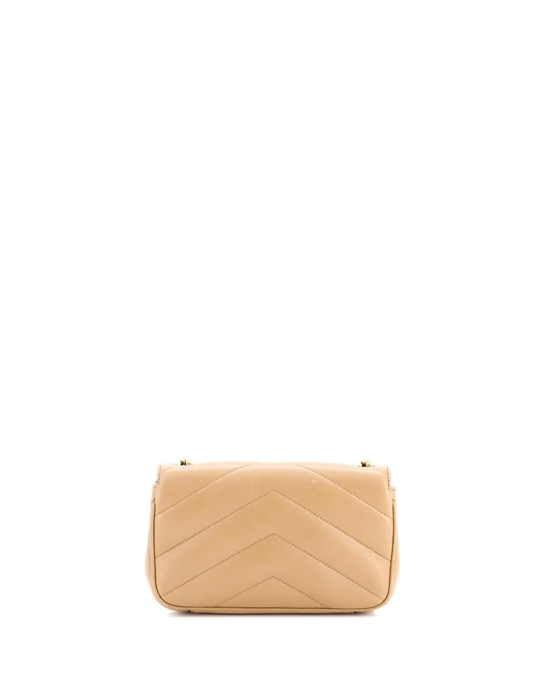 Pre-Owned Saint Laurent Mini Loulou Nm Shoulder Bag Matelasse Chevron Leather
