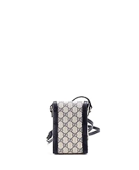 Pre-Owned Gucci Mini Horsebit 1955 Crossbody Bag Gg Coated Canvas with Leather