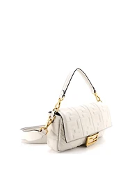 Pre-Owned Fendi Medium Baguette Nm Bag Zucca Embossed Leather